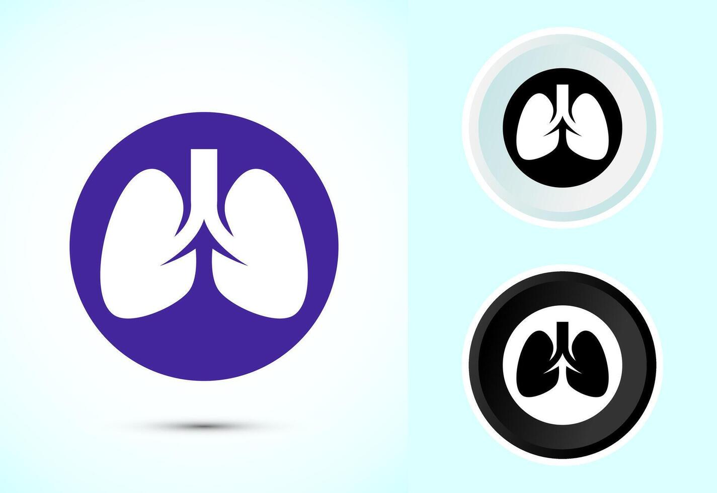 Lungs health care icon design. Healthcare and medical icon, Color black and white vector