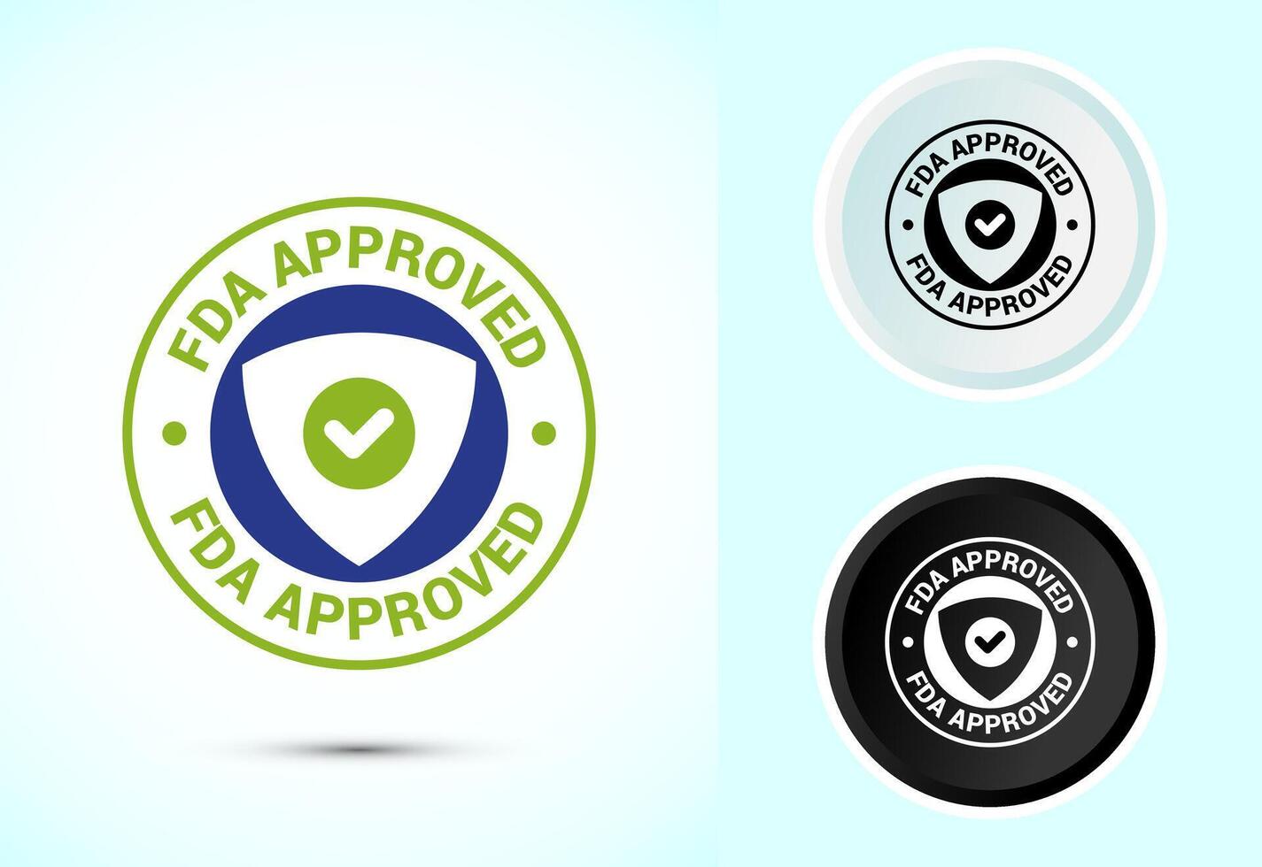 FDA approved icon design, Food and Drug administration icon, Color black and white vector