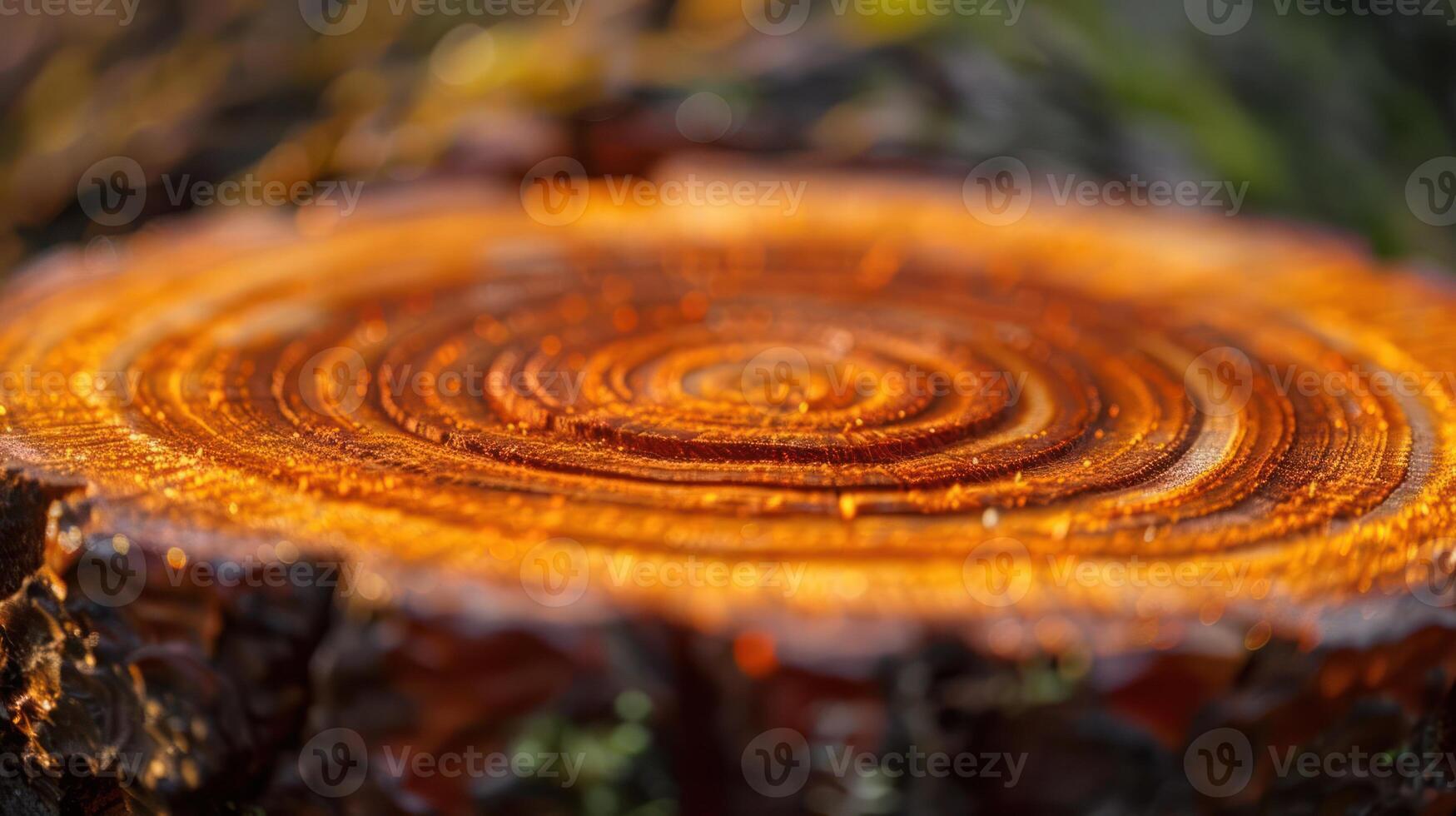 Close-up of a tree stump showing intricate growth rings and natural textures. photo