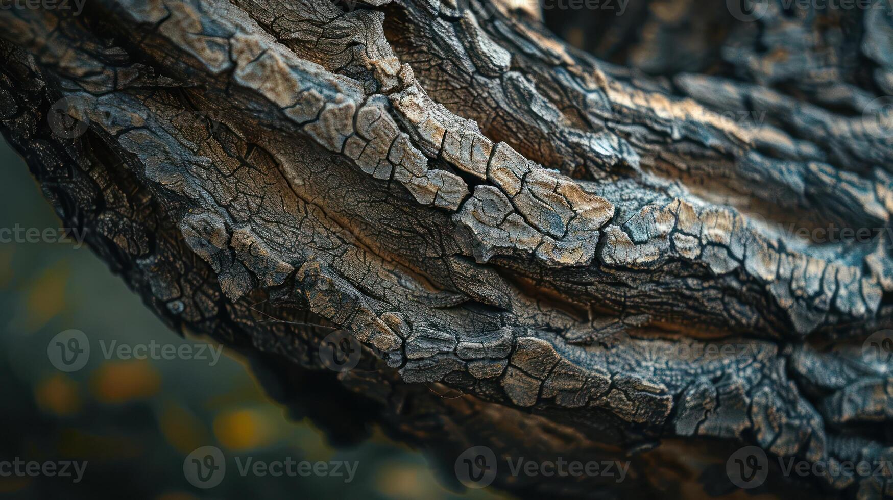 Close-up of textured, weathered tree bark showcasing intricate patterns and natural beauty. photo