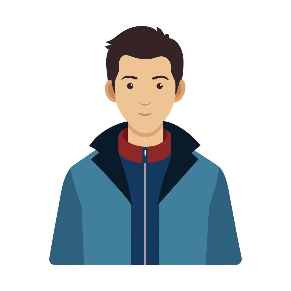 a flat illustration of men wearing a jacket blue color theme scheme combination vector