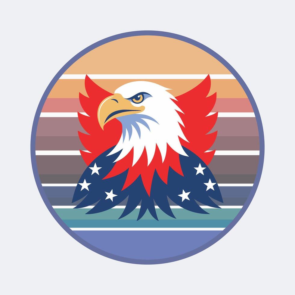 USA eagle symbol heritage of freedom on retro background vector