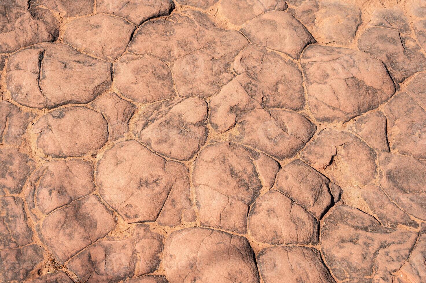 The surface of sun cracks rock in Phu Langka National Park of Bueng Kan province, Thailand. photo