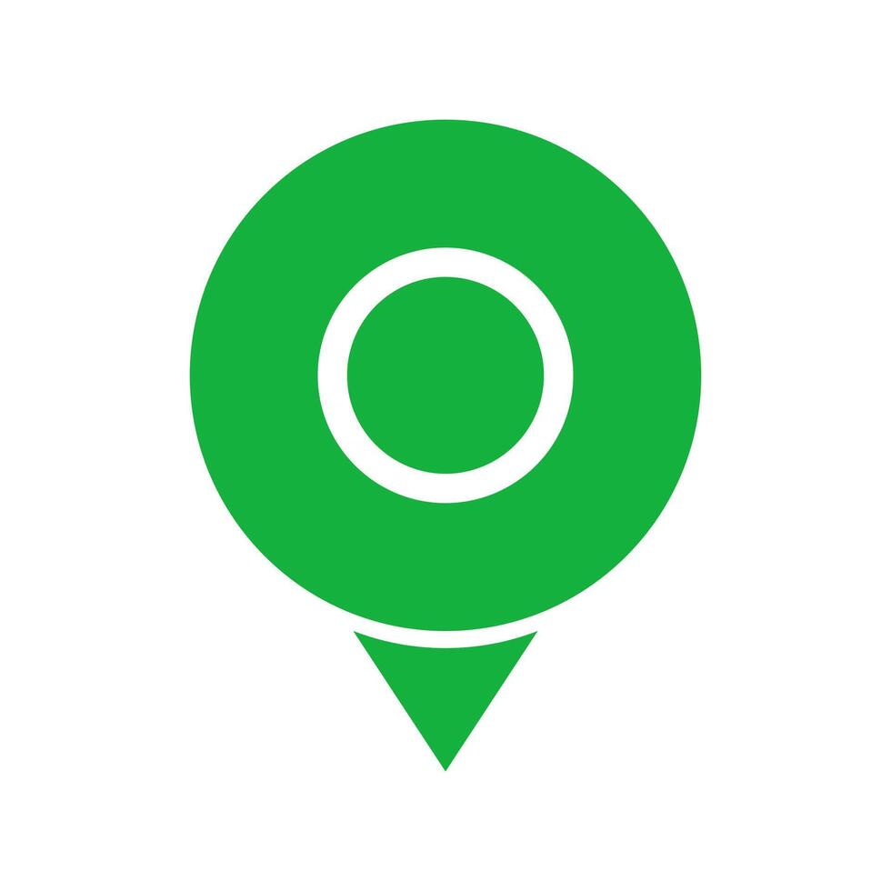 A green location marker on a white background vector