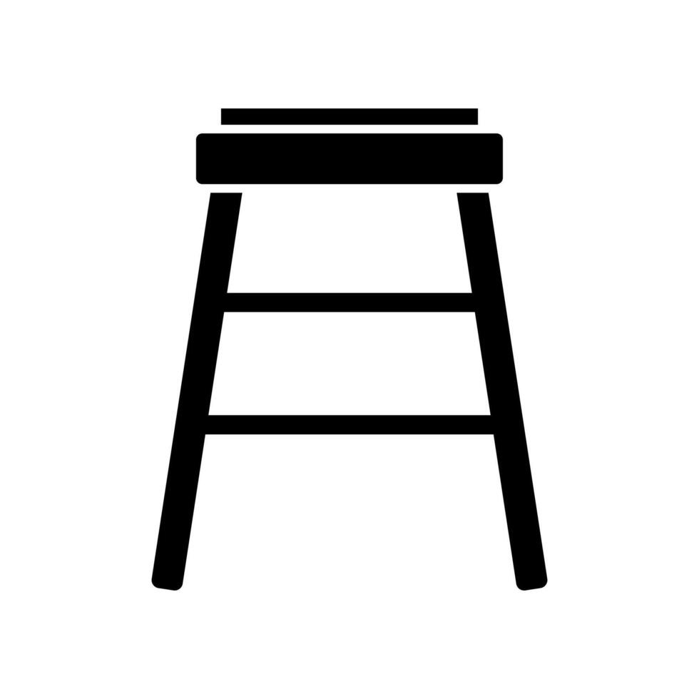 A black and white illustration of a stool on a background vector