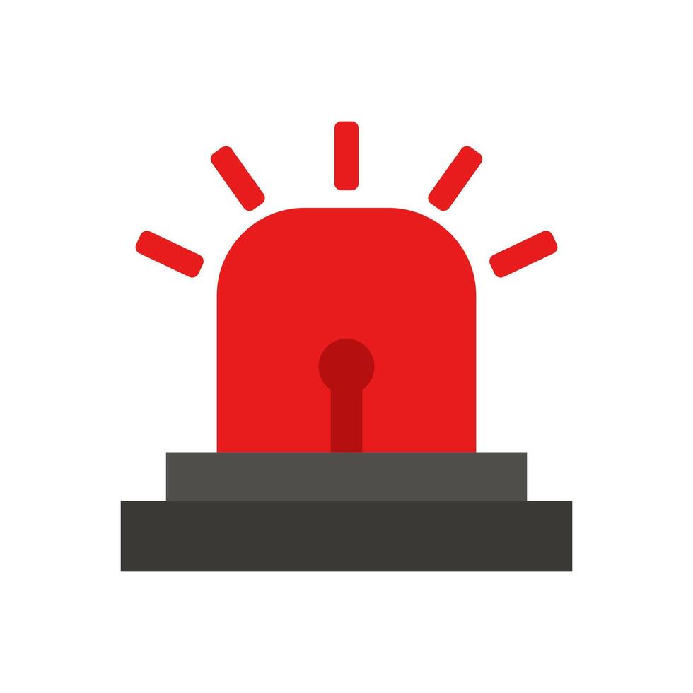 Red light on a white background with a red light bulb vector