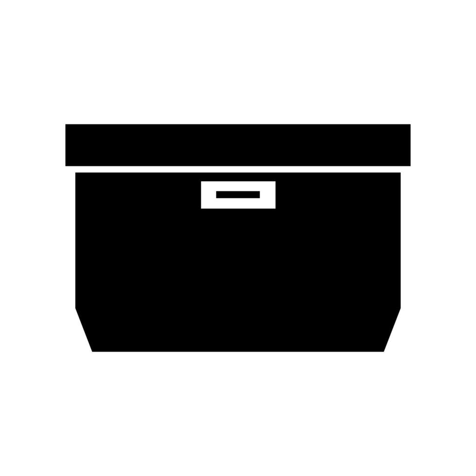 A black and white image of a box with a handle vector