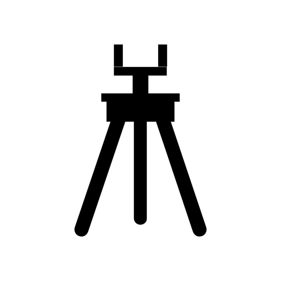 A black and white photo of a tripod on white background vector