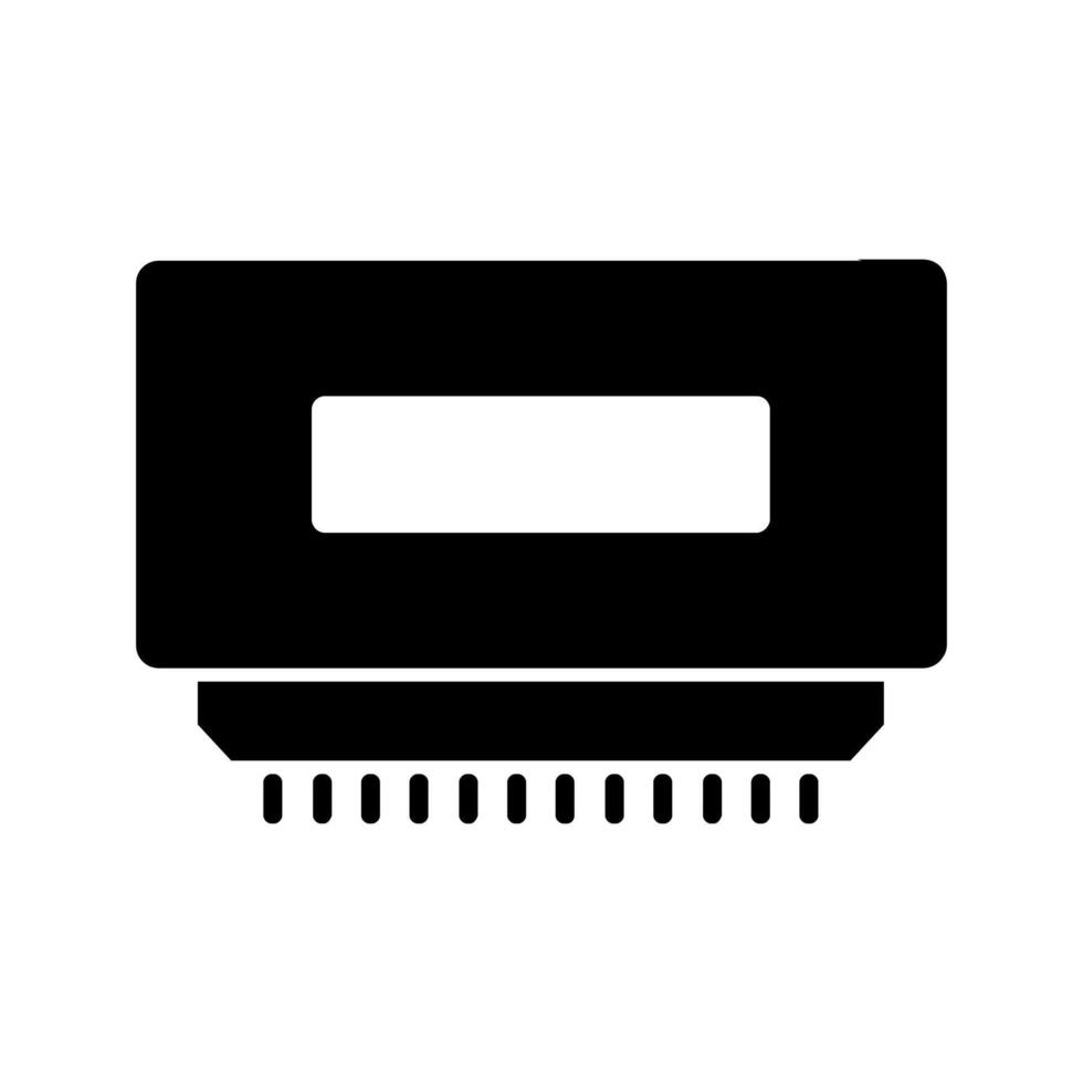 A black and white icon of a computer on white background vector