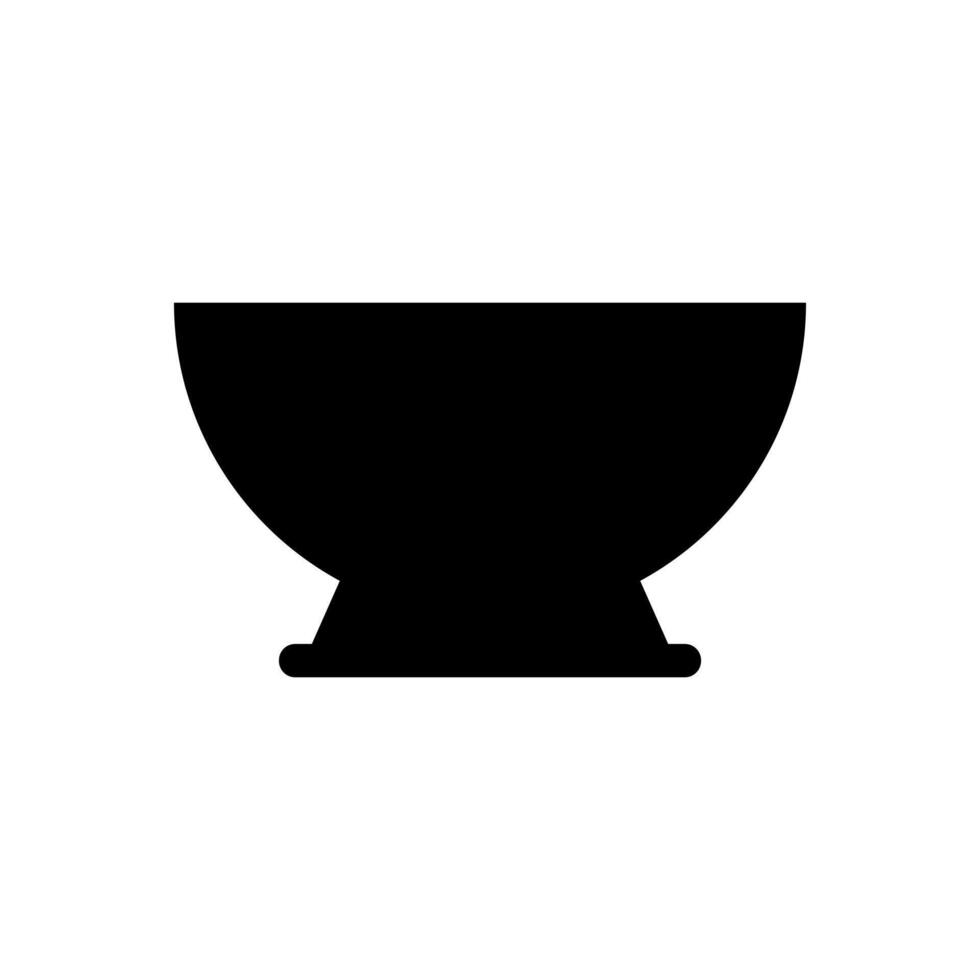 A black and white illustration of a bowl on background vector