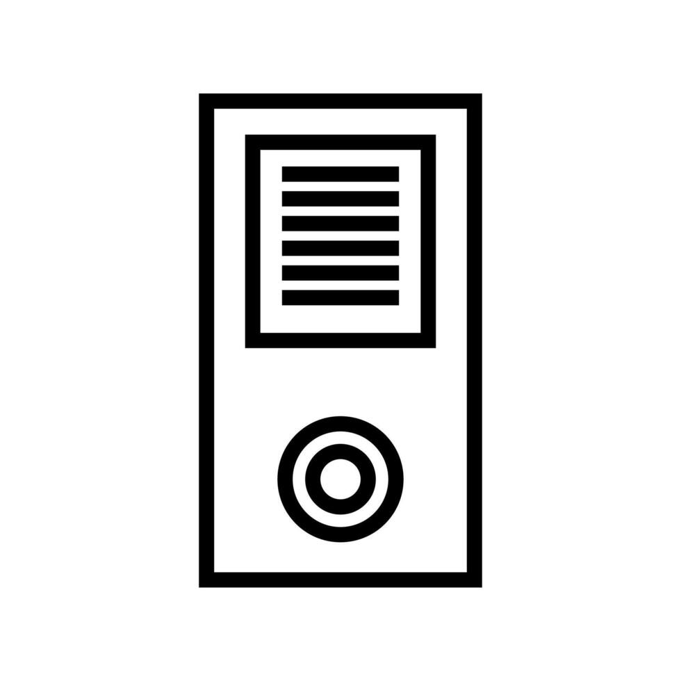 A black and white image of a computer monitor on background vector