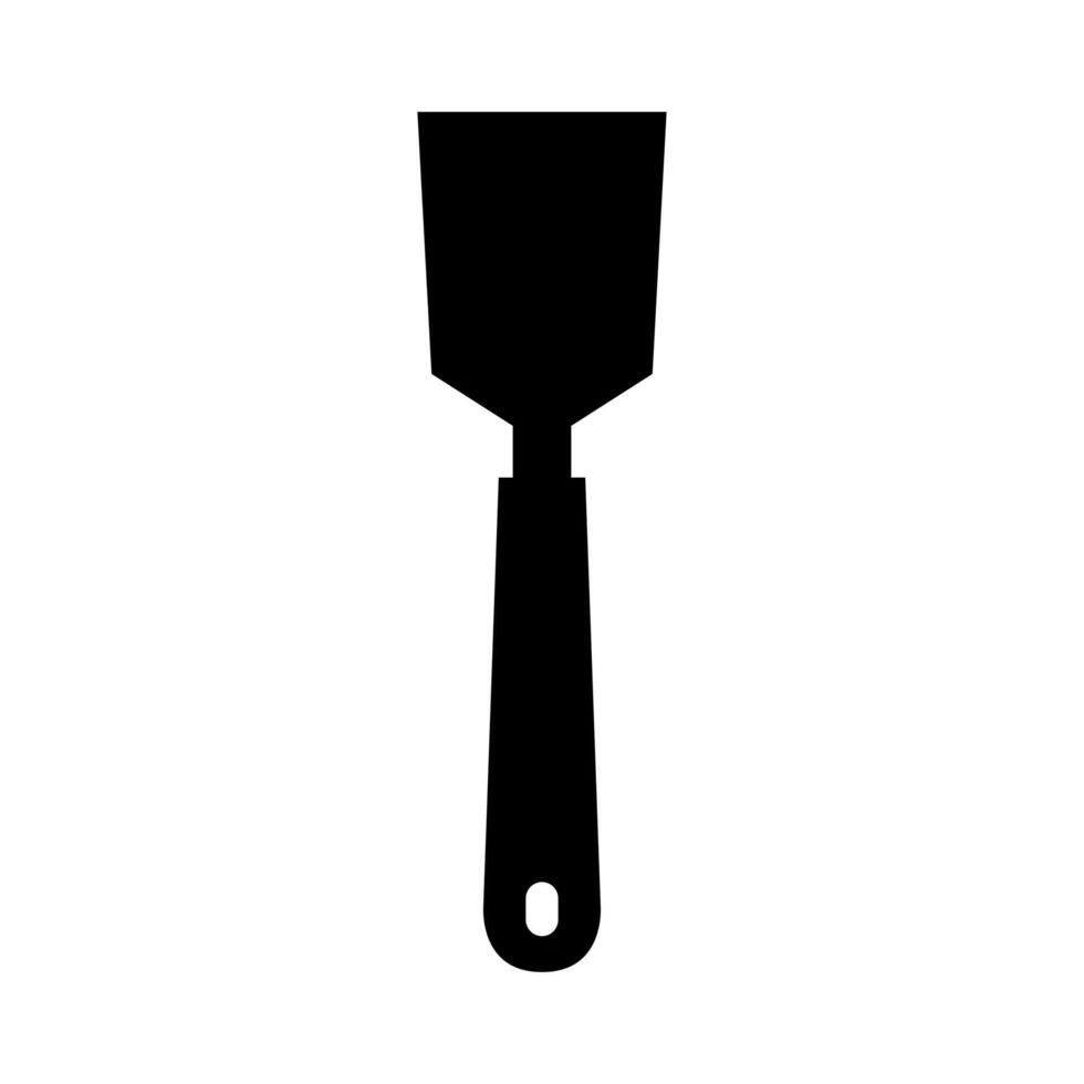 A black and white illustration of a spatula on a white background vector
