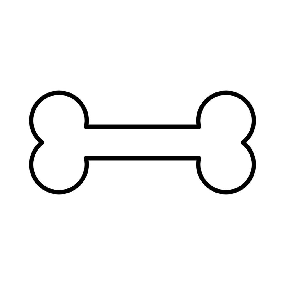 A black and white line drawing of a bone vector