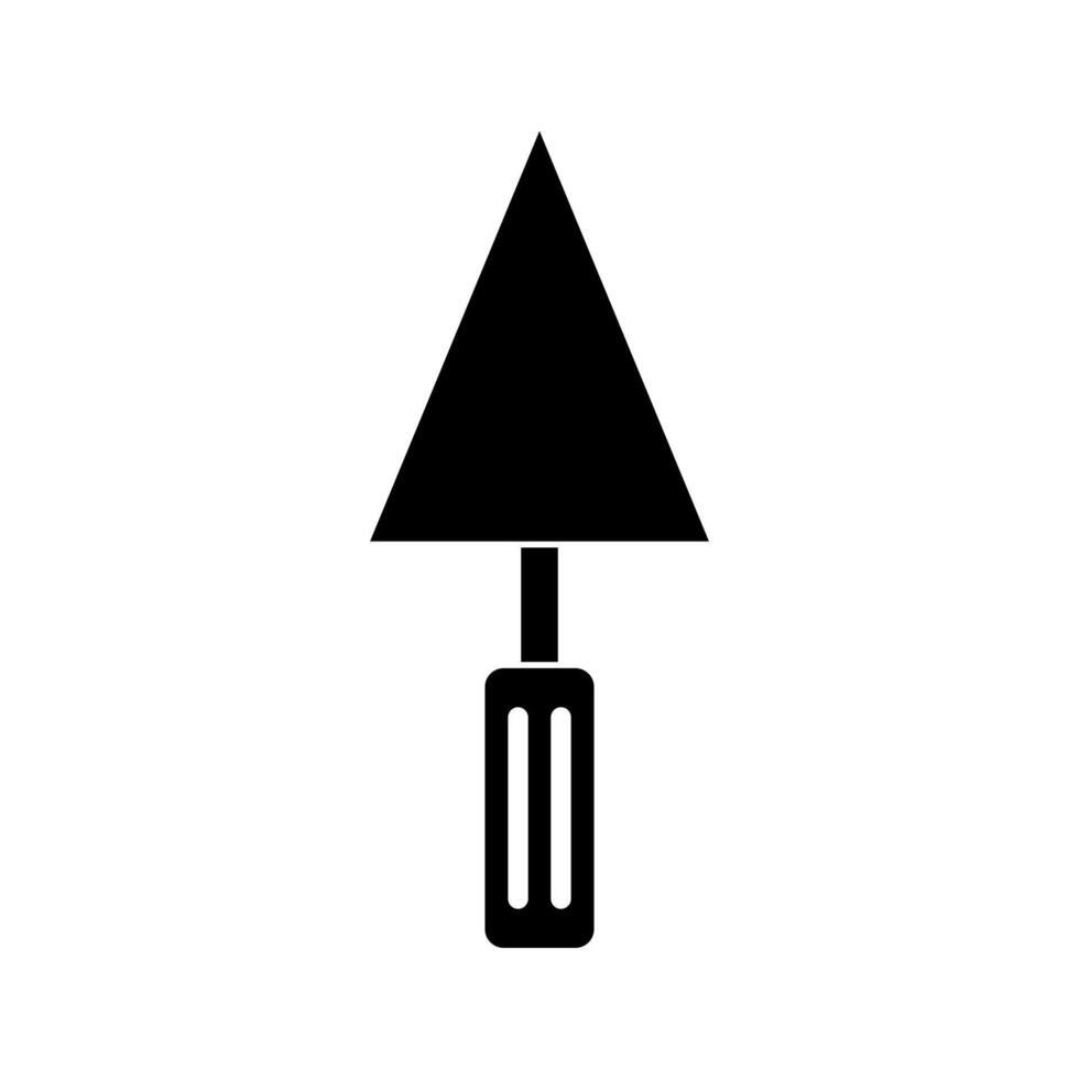 A black and white illustration of a shovel on background vector