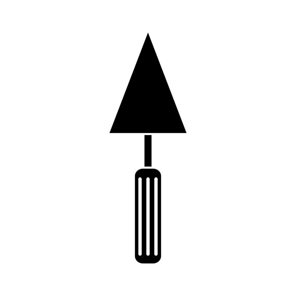 A black and white illustration of a tool with a triangle vector