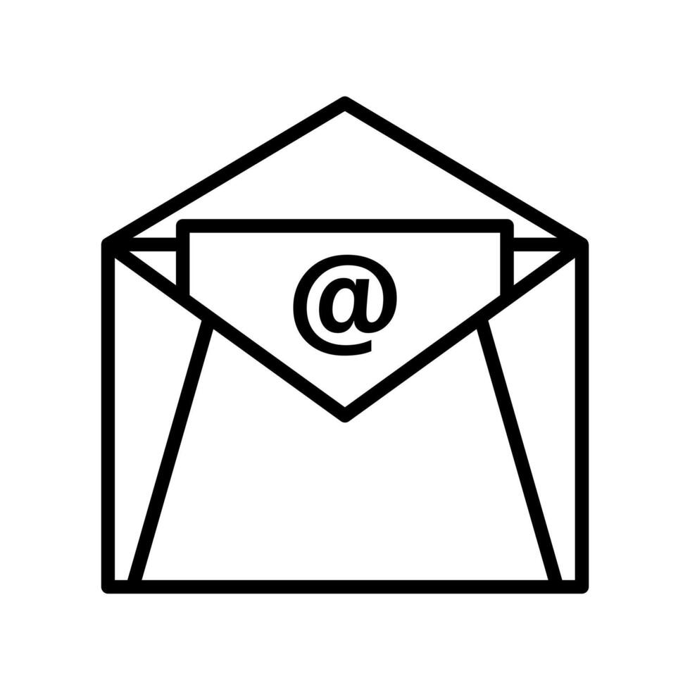 Email envelope icon illustration on white background vector