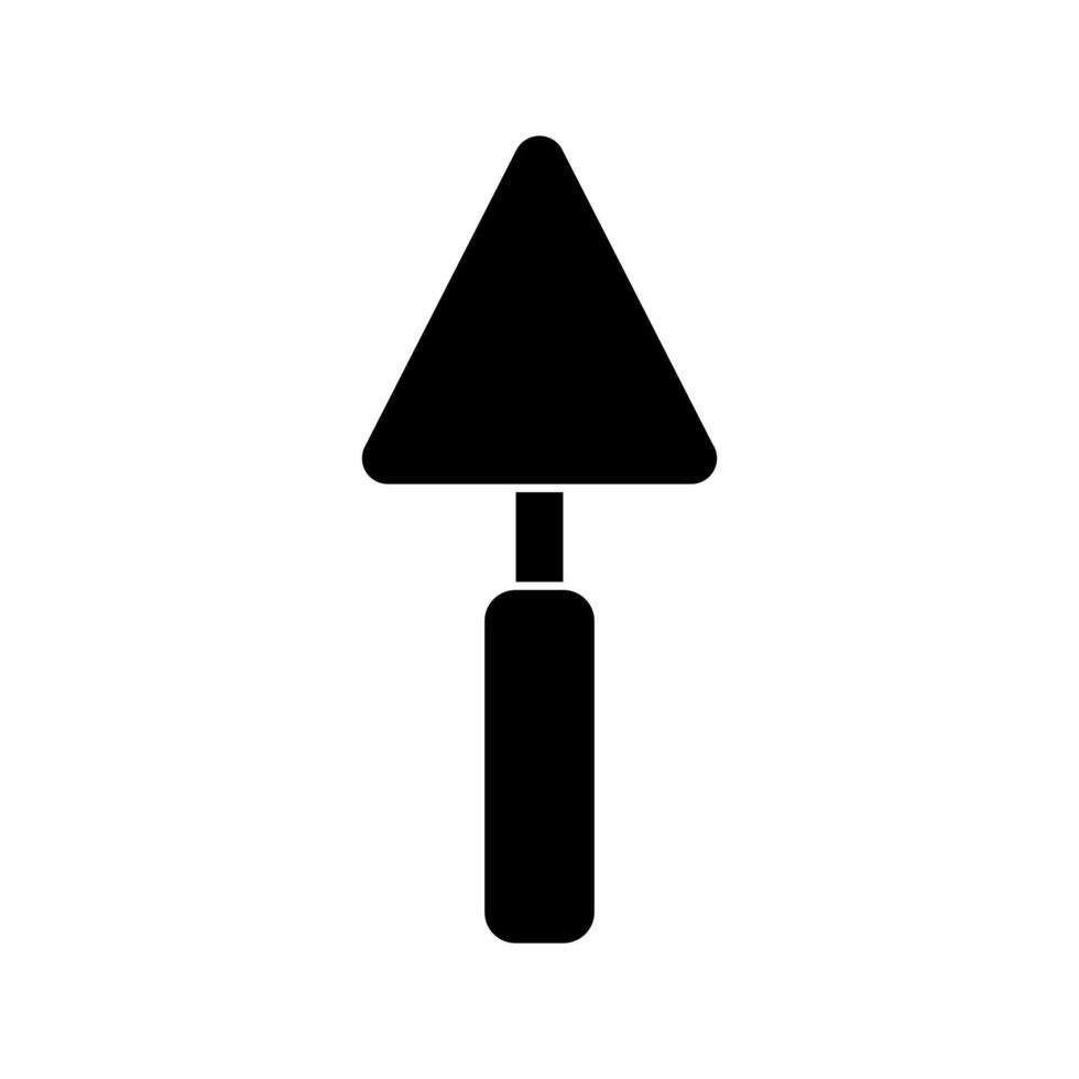 A black and white icon of a shovel on background vector