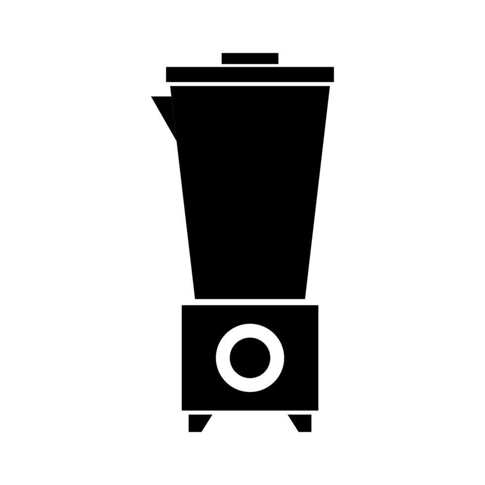 A black and white icon of a blender on background vector