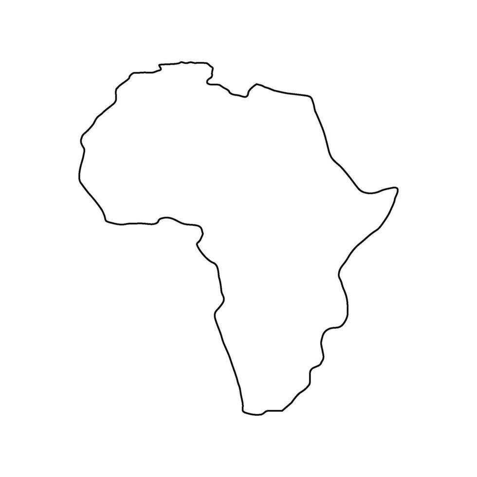 Africa map coloring page vector