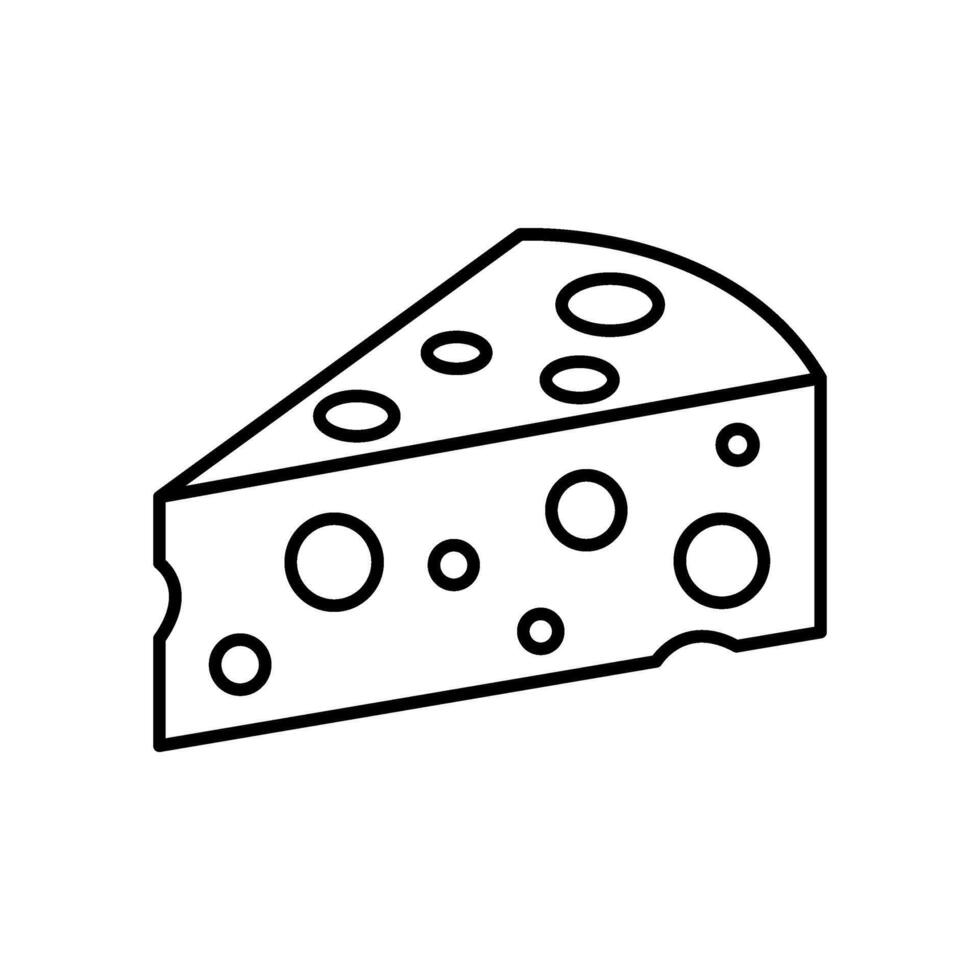 Cheese slice icon in line style on white background vector