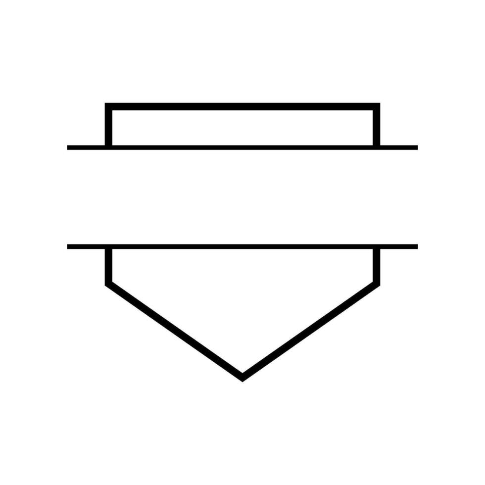 A black and white outline of a shield vector