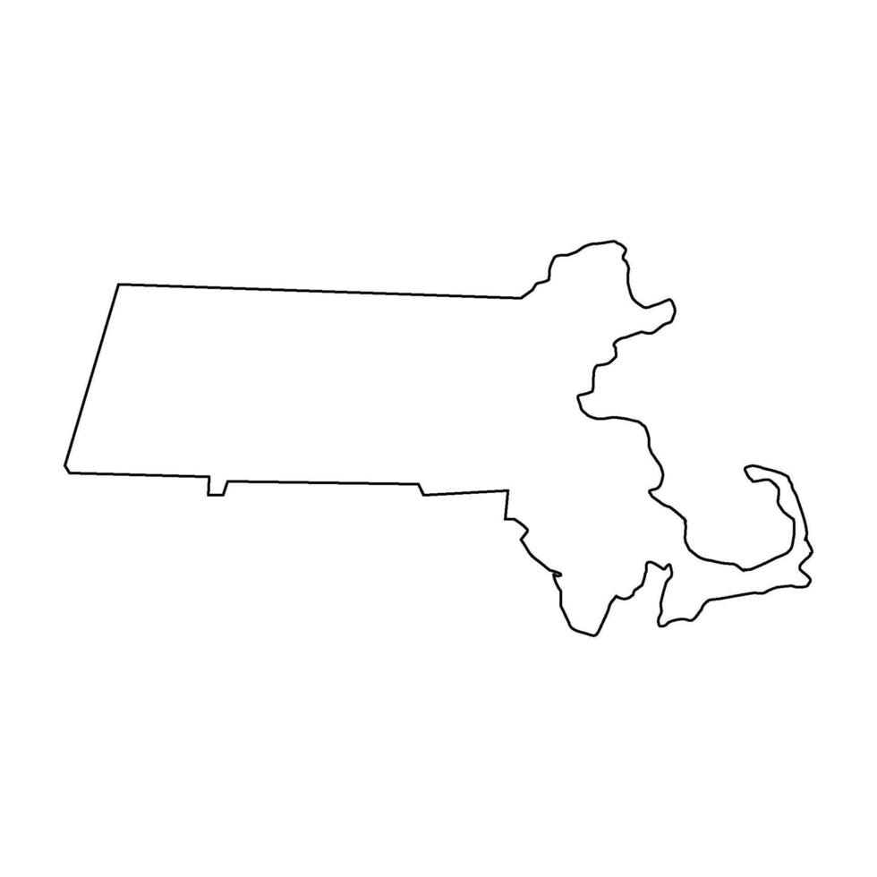 Massachusetts outline map vector