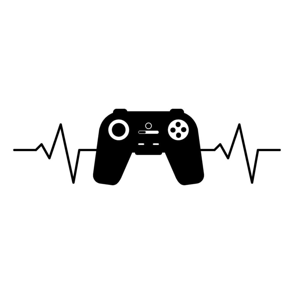 A black and white image of a game controller on white background vector