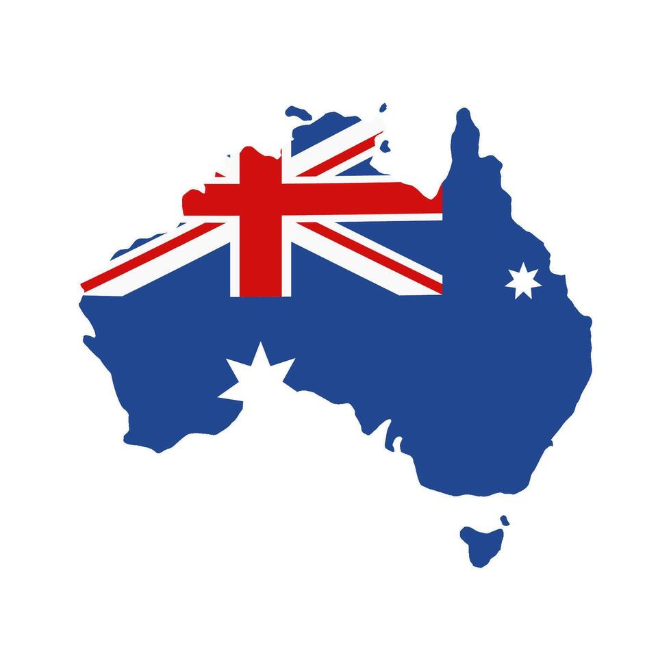 Australia map with flag illustration vector