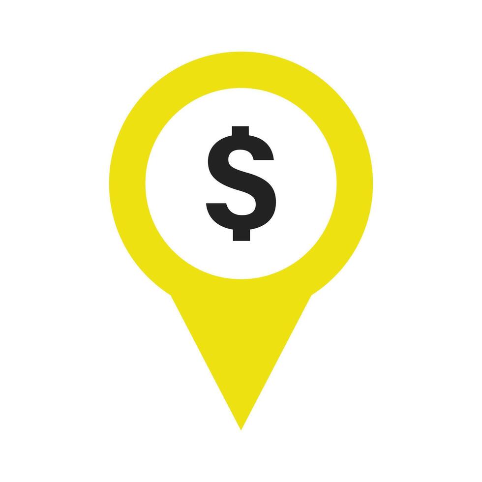 Map pin with dollar sign on a white background vector