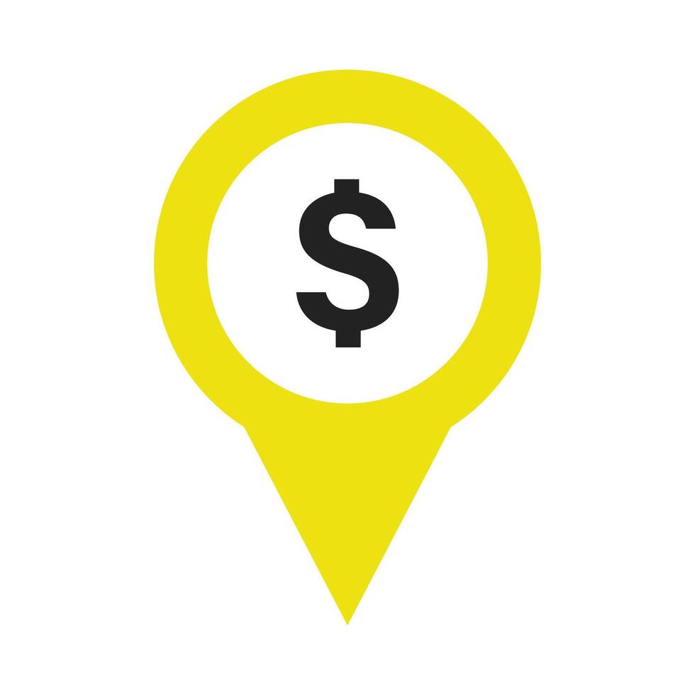 Map pin with dollar sign on white background vector