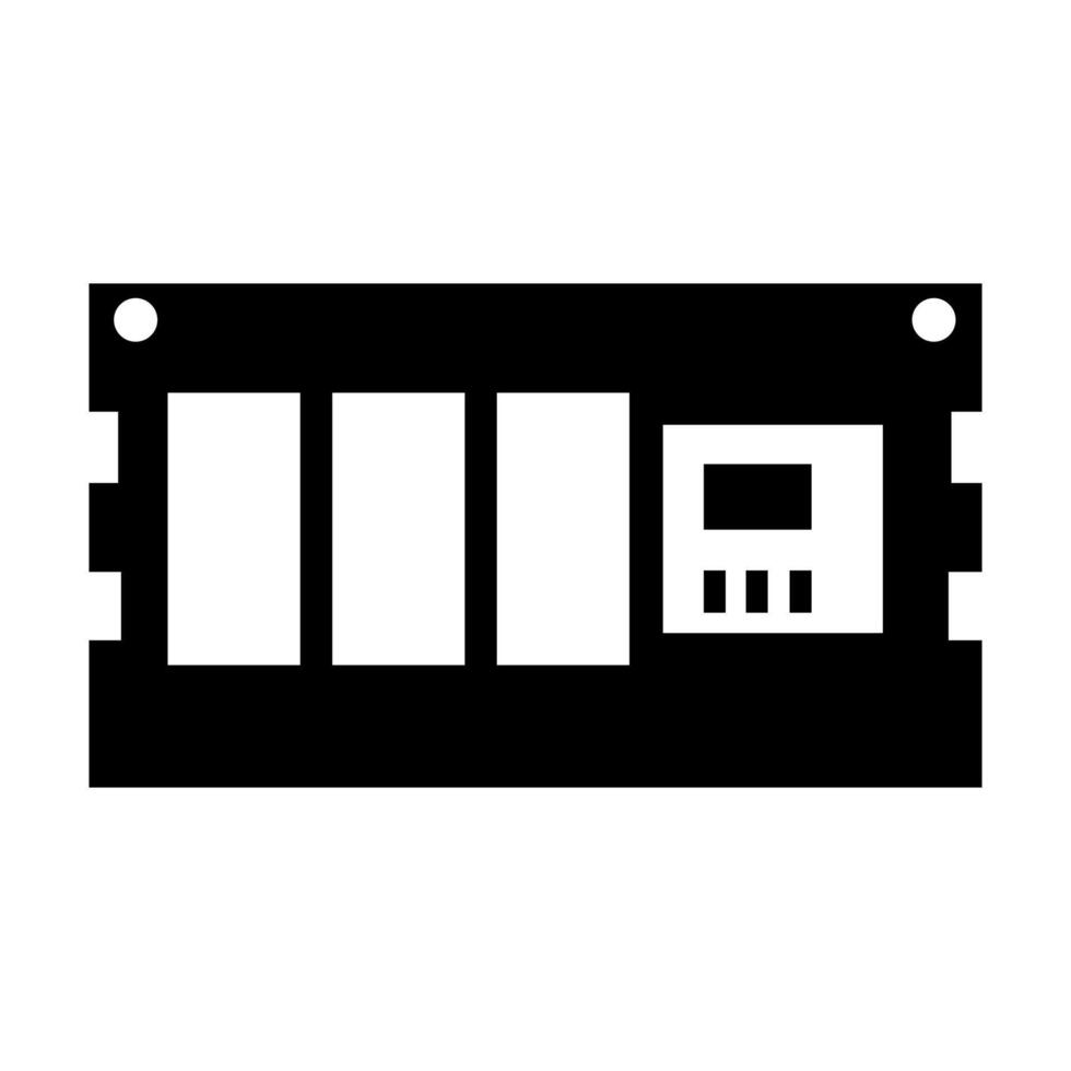 A black and white icon of a computer on background vector
