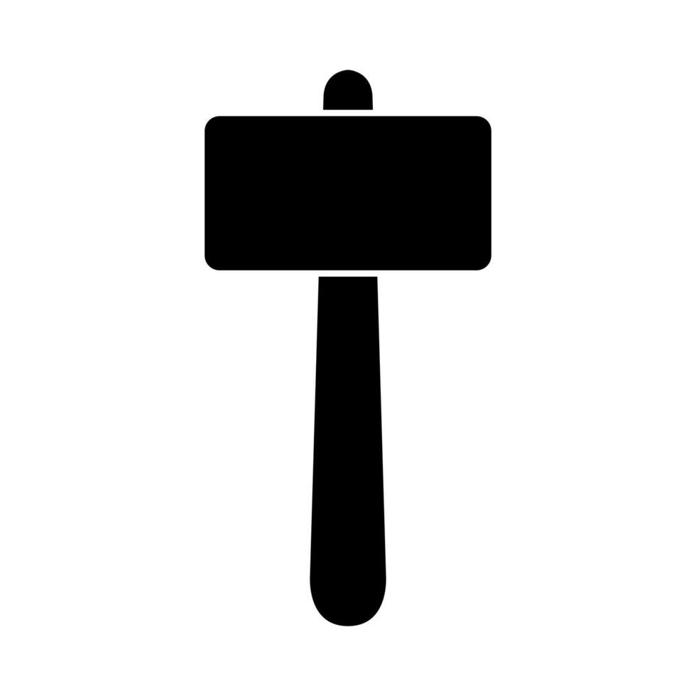 A hammer icon on a white vector
