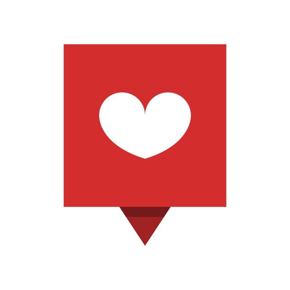 A red pin with a heart on it vector