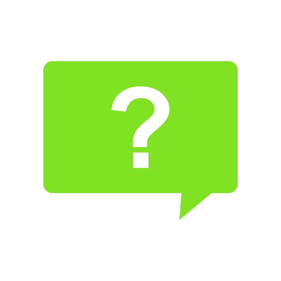 Question icon - green vector