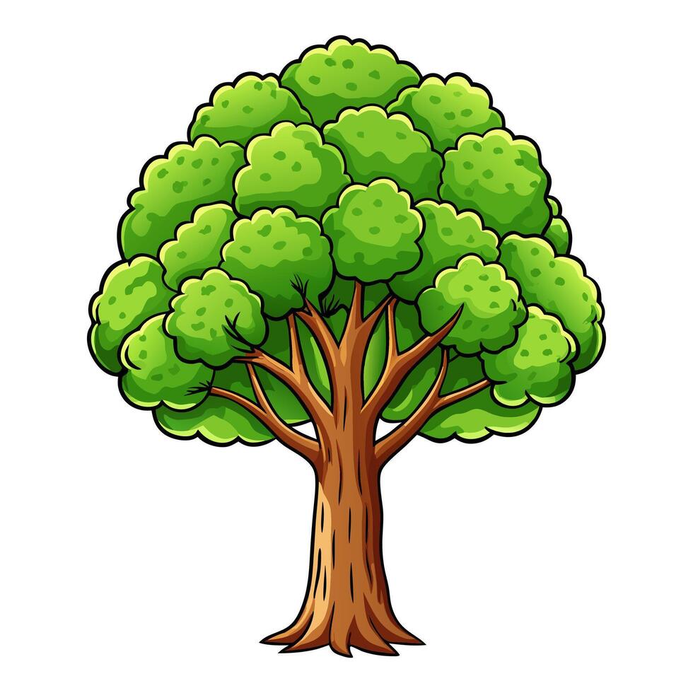 Cartoon tree on a white background vector
