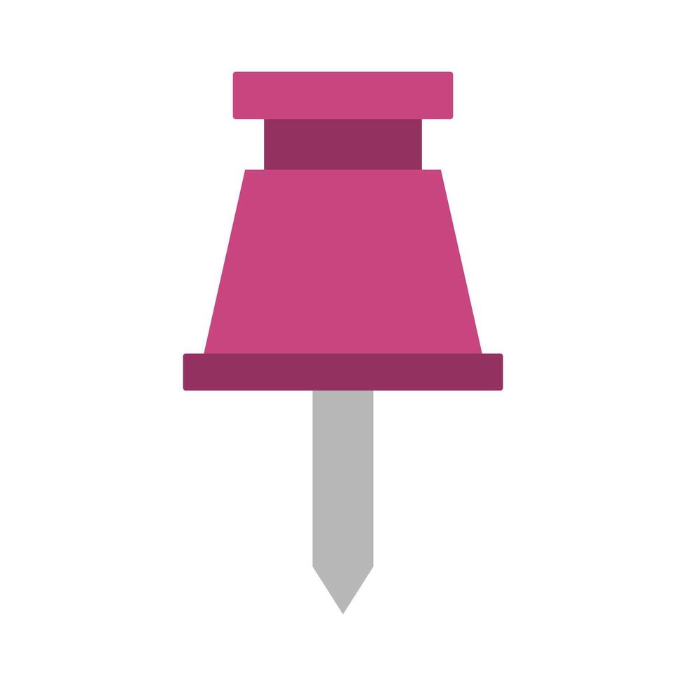 A pink push pin on a white background vector