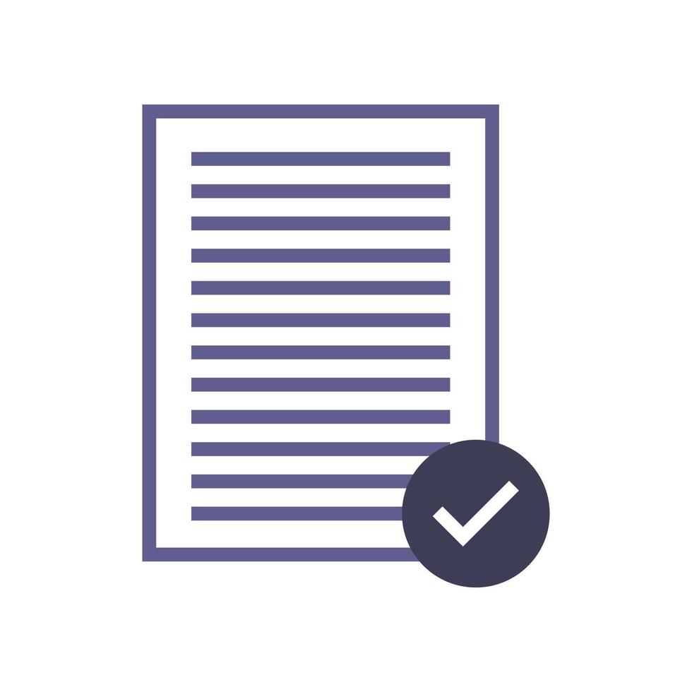 A document with a check mark on it on background vector