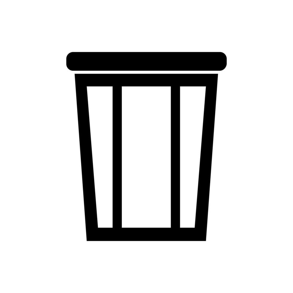 Trash can icon illustration on a white background vector