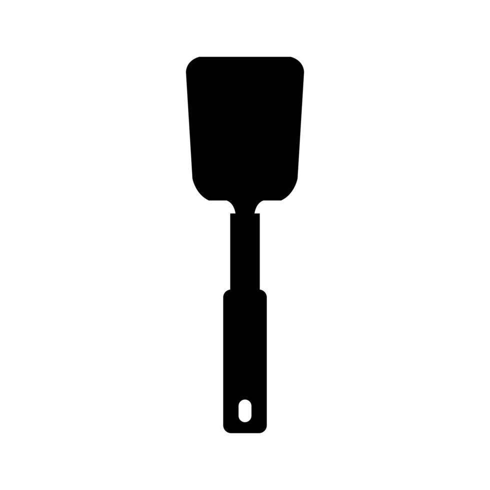 A black and white illustration of a spatula icon vector