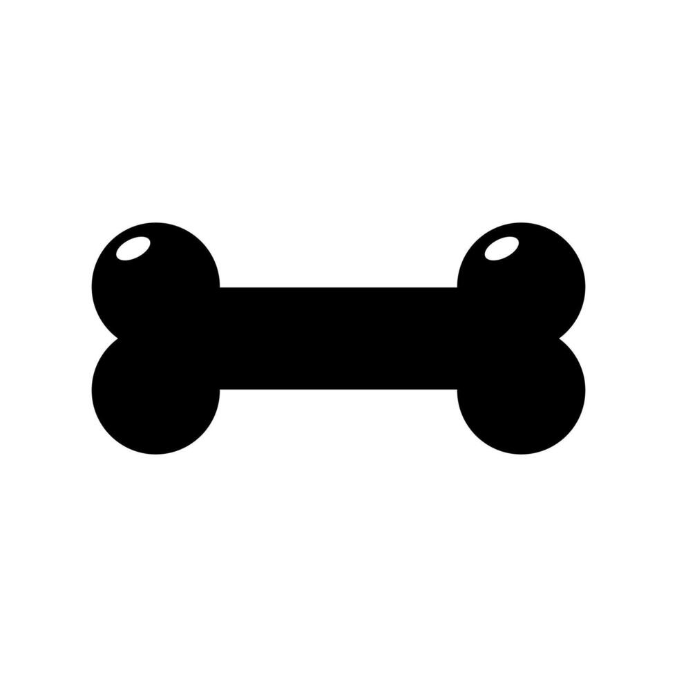 A black and white bone icon on white background vector