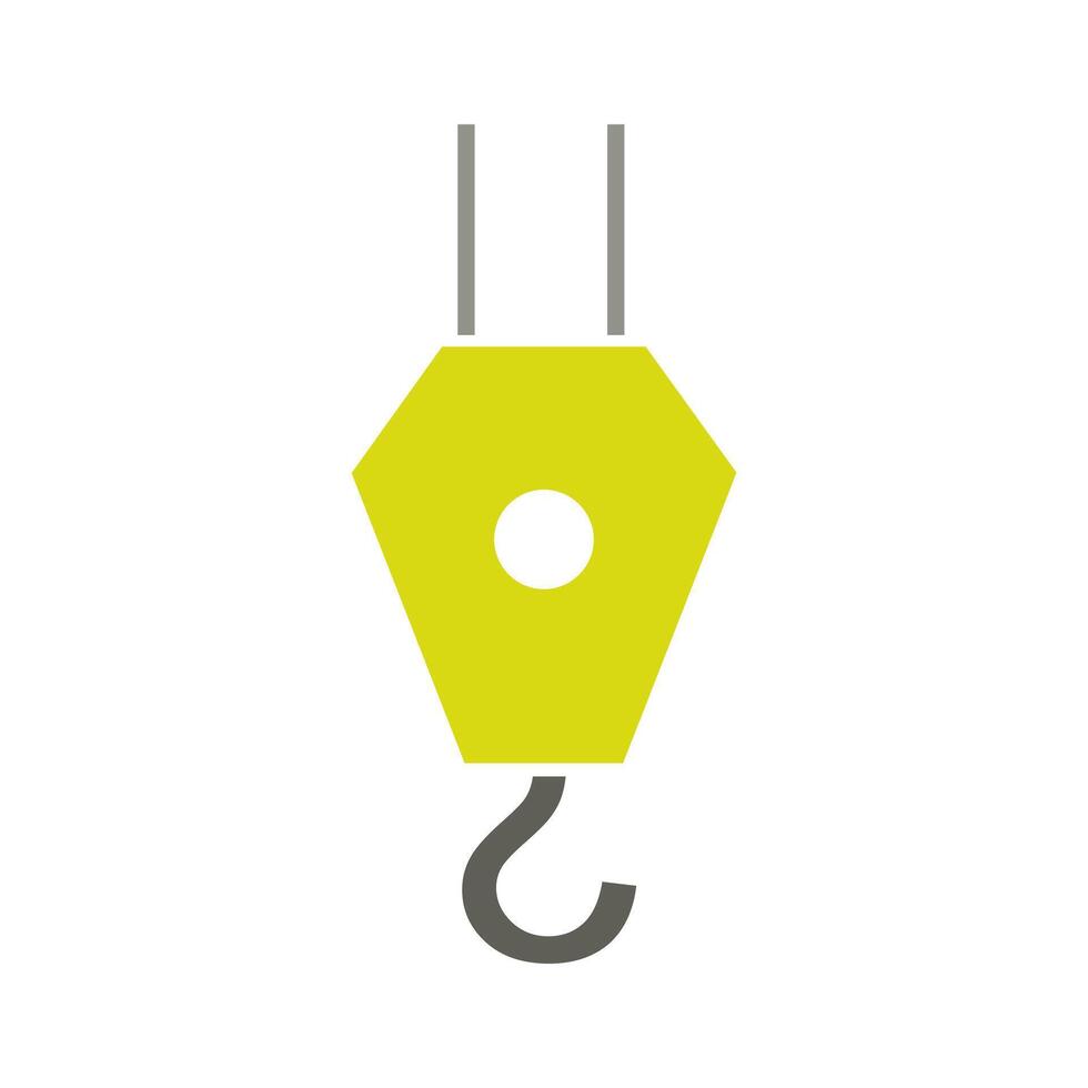 A yellow hook with a green handle vector