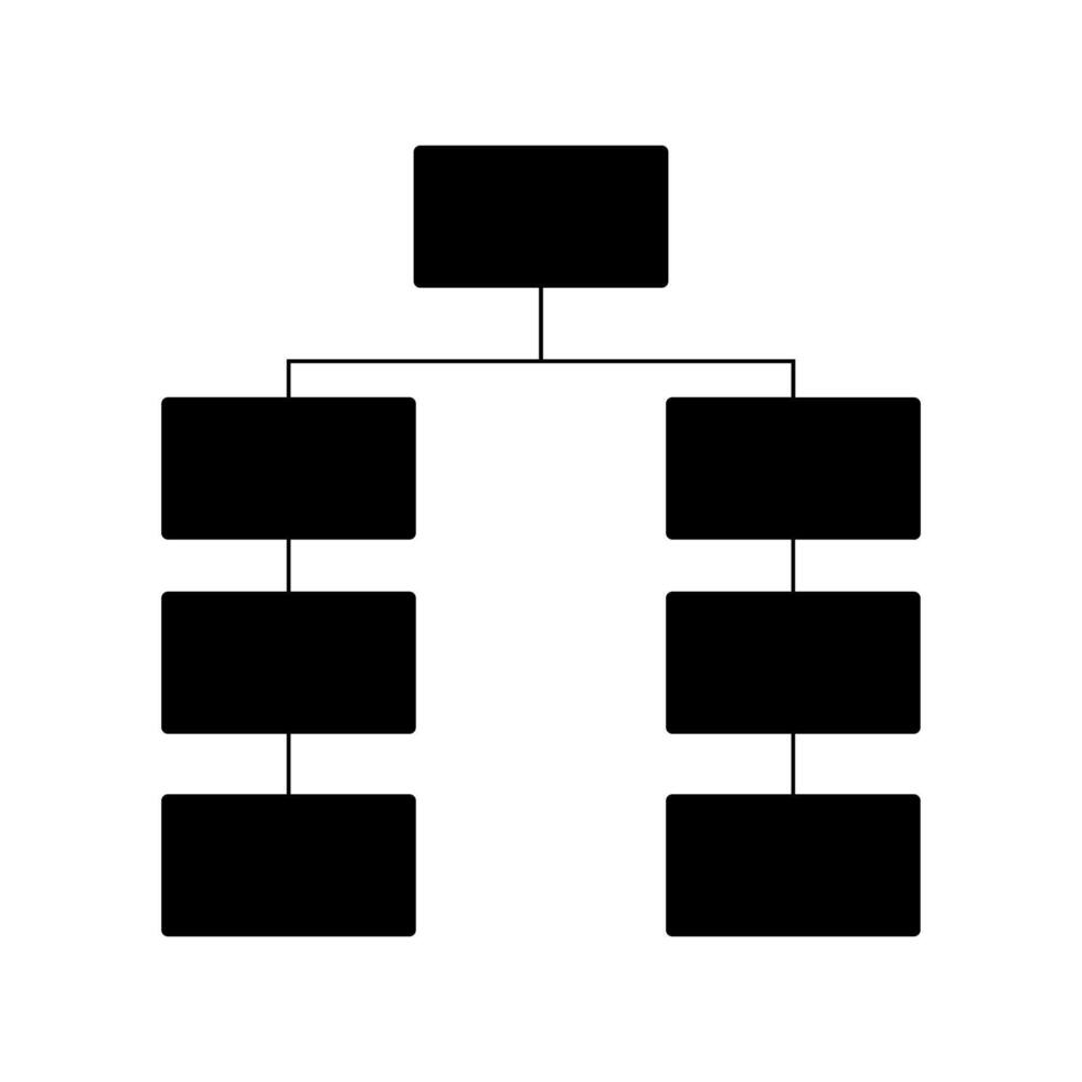 An organization chart with four squares on it vector