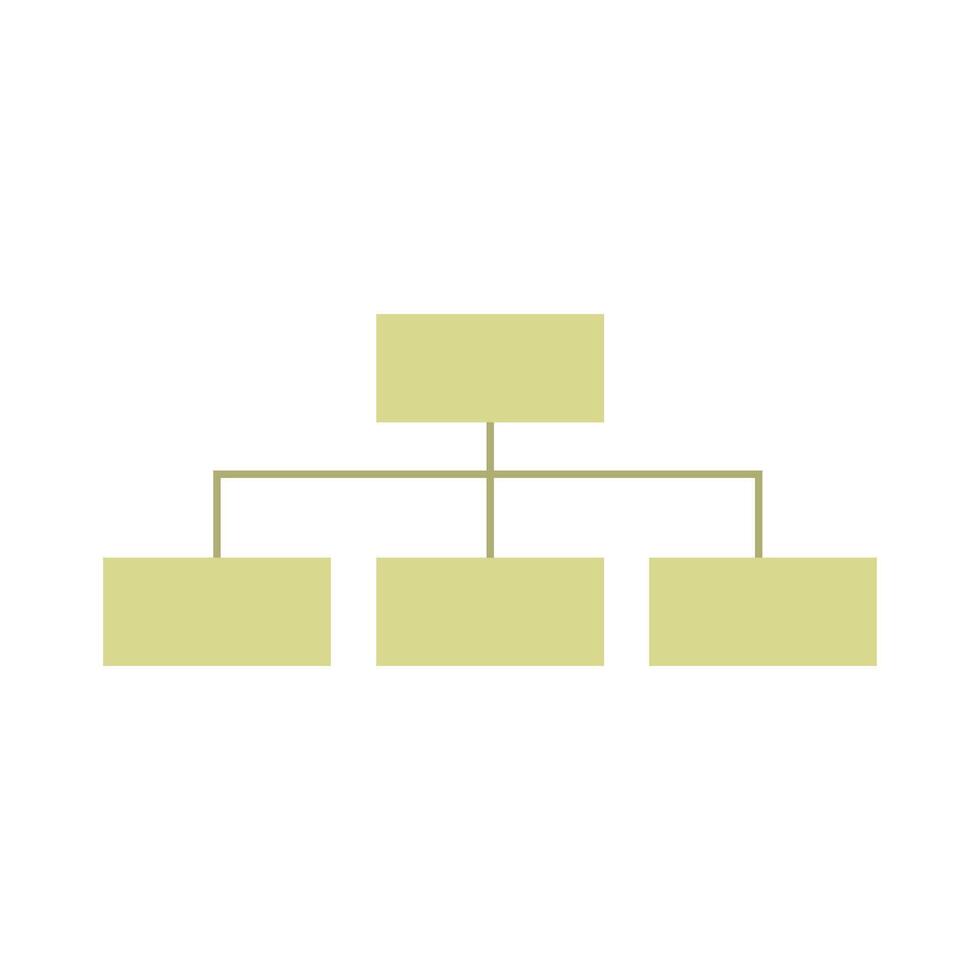 An organizational chart with three boxes on it vector
