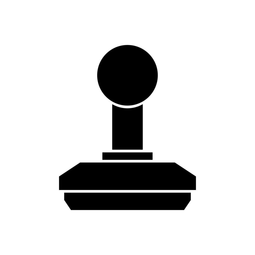 A black and white icon of a joystick on background vector