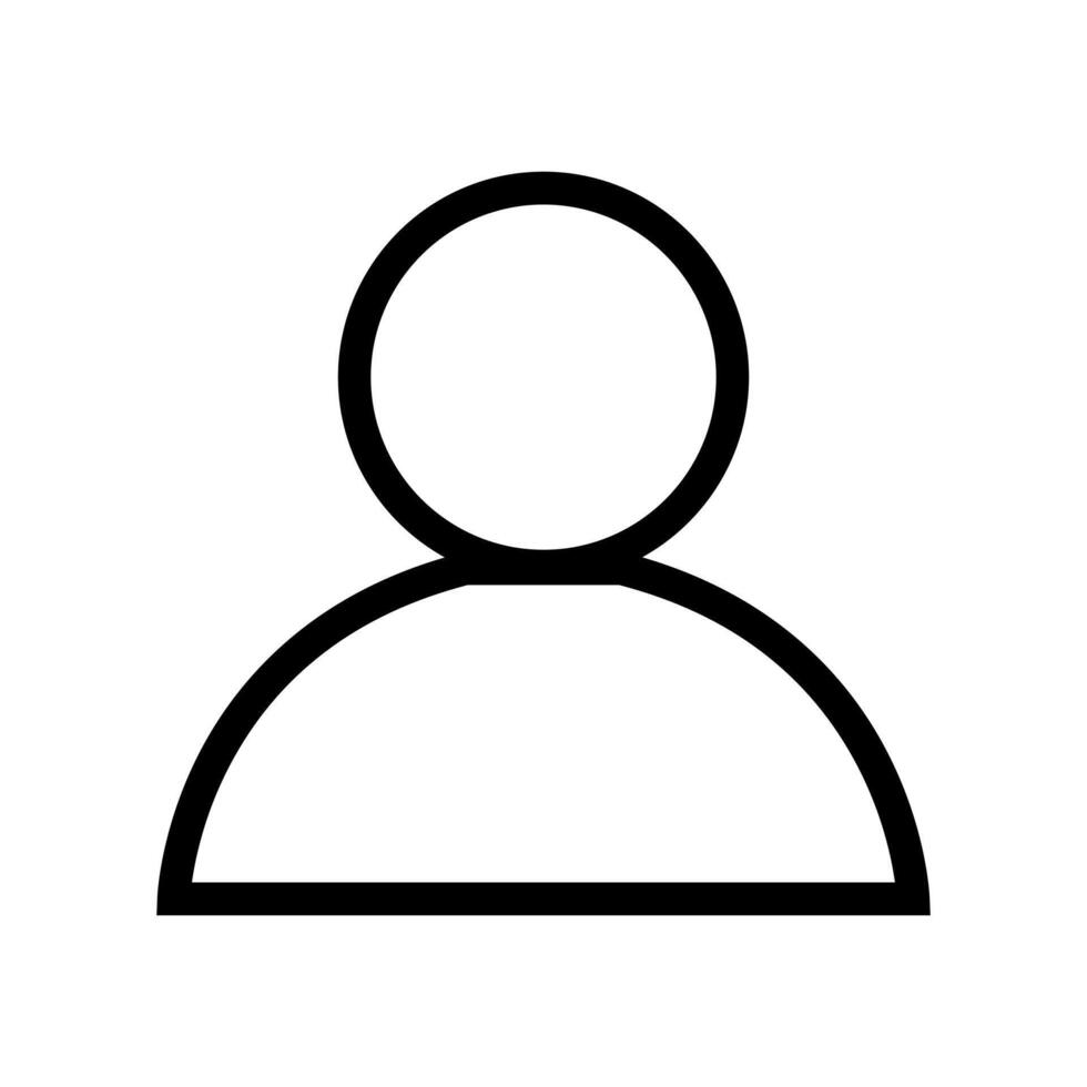 A black and white icon of a person with a circle vector