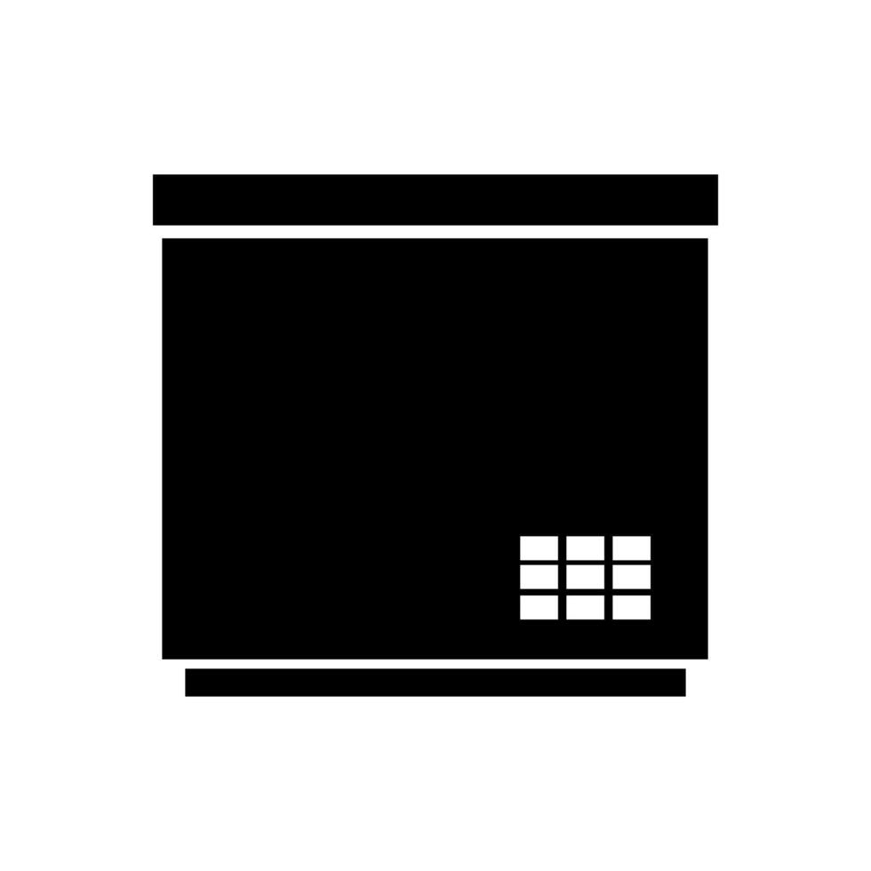 A black and white icon of a computer on a background vector