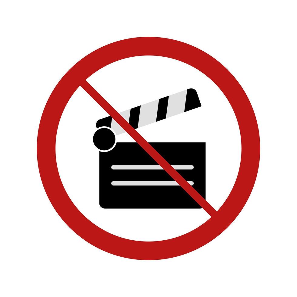No movie clapper sign on background vector