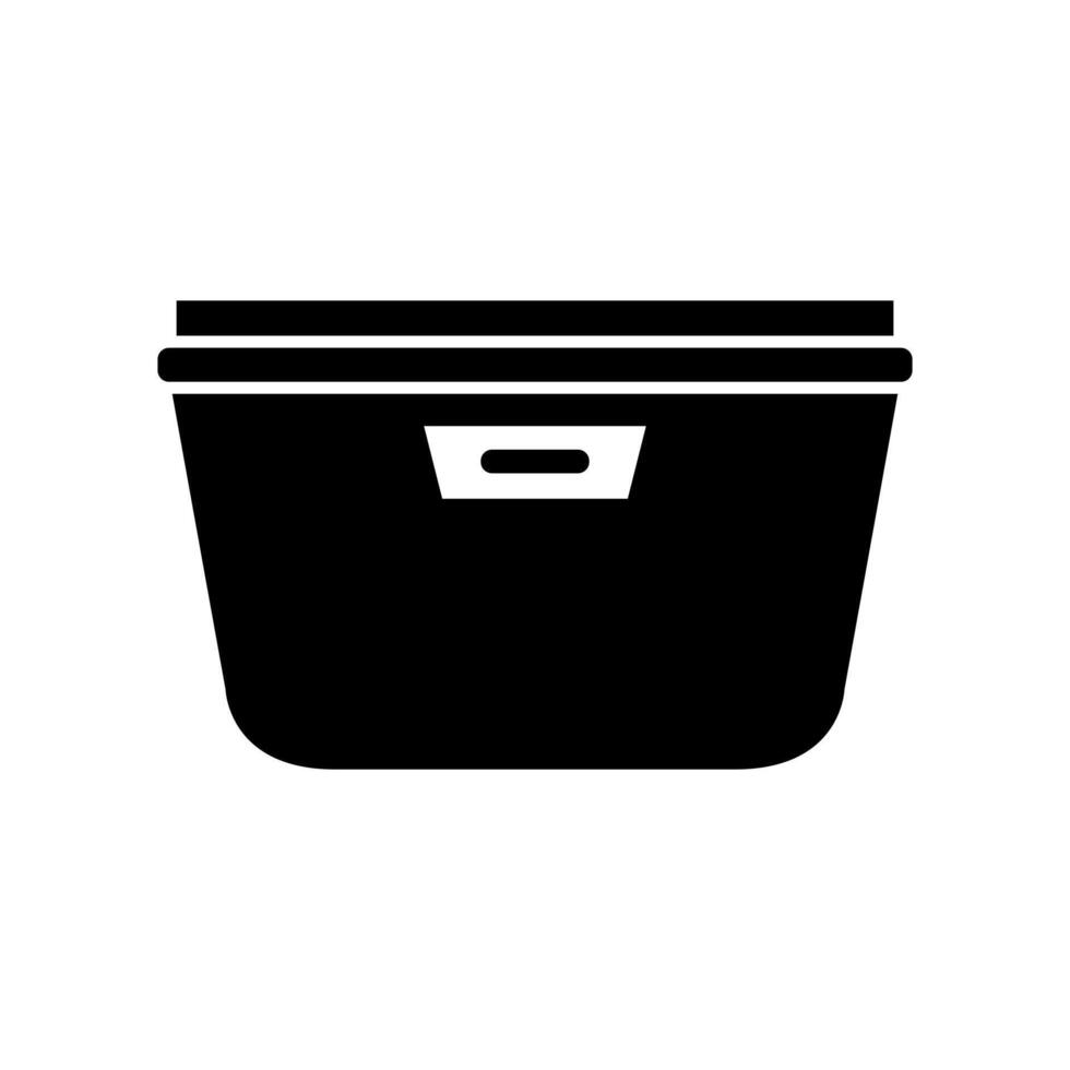A black and white icon of a box on background vector