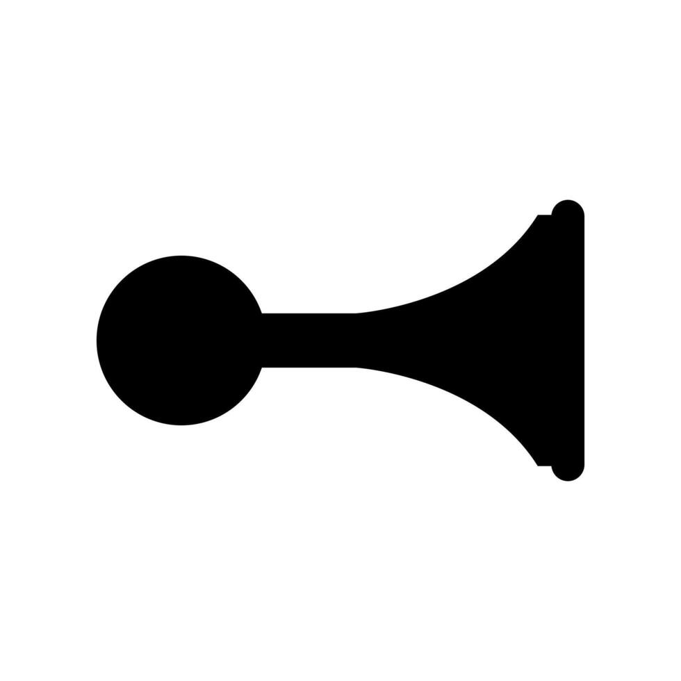 A black and white icon of a horn vector