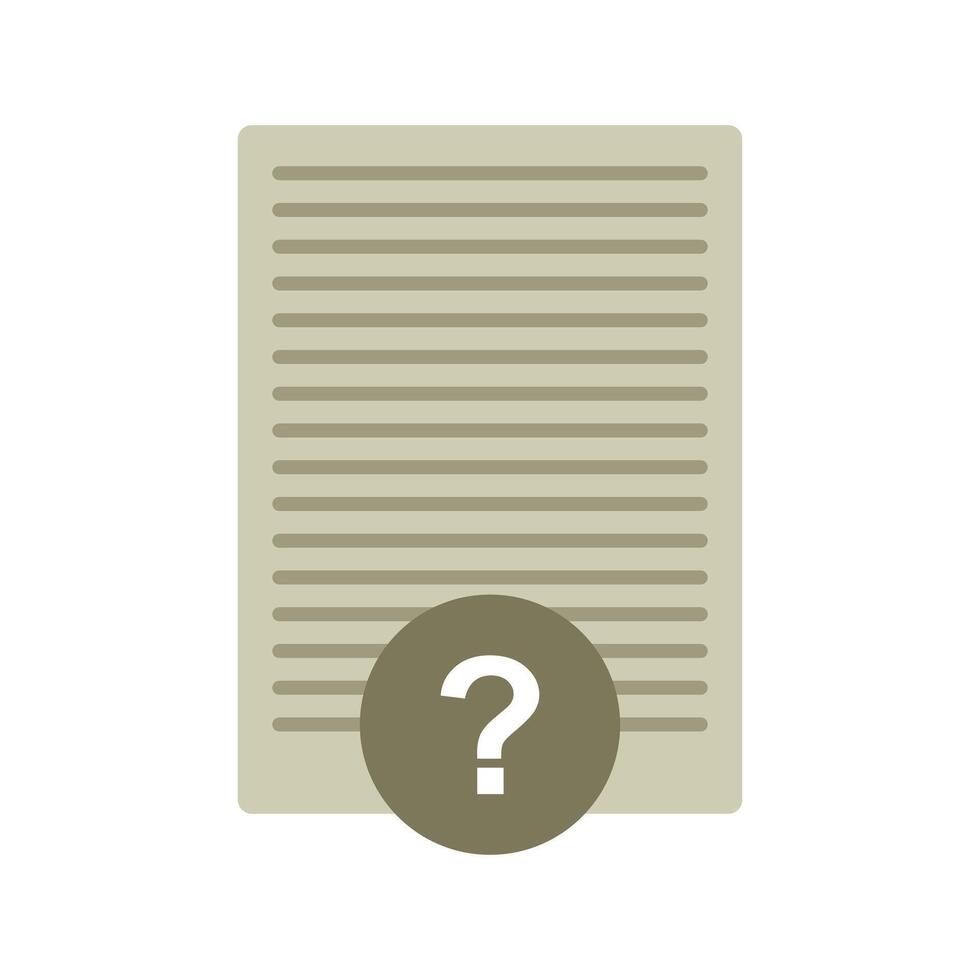 Question mark icon on paper document illustration design vector